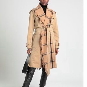 Lost [in] me nova check camel gabardine coat
